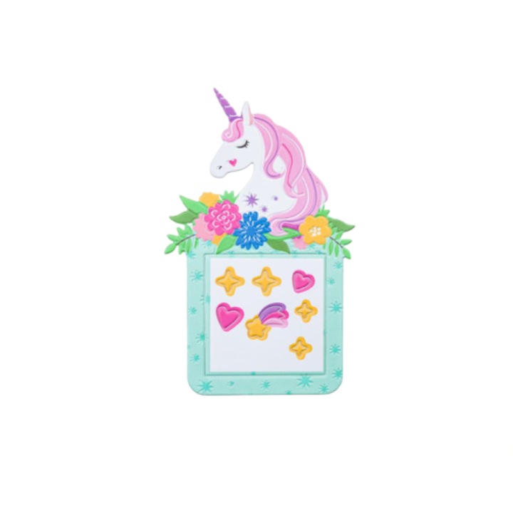 Sticker in spuma cu design de Unicorn pentru personalizarea intrerupatorului sau altor suprafete, marimi: 21x13.5x0.2 cm