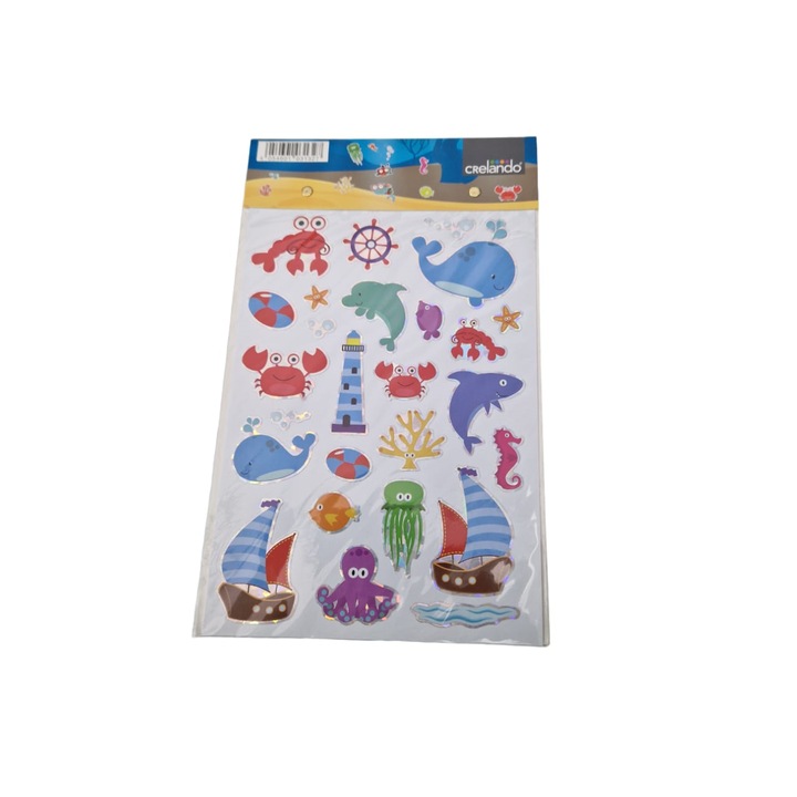 Stickere Evia decorative cu Balene, 67 bucati in set, Multicolor