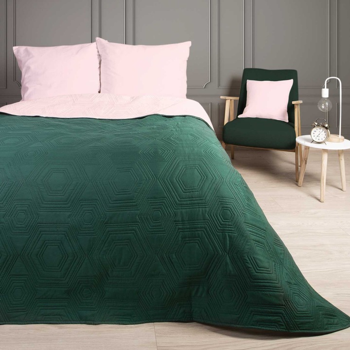 Покривало за легло, Darymex, Полиестер, 200x220 см, Зелено