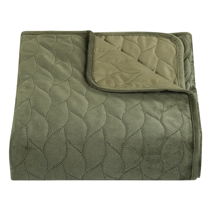 Cuvertura de pat verde, Poliester, 170x210 cm, Verde