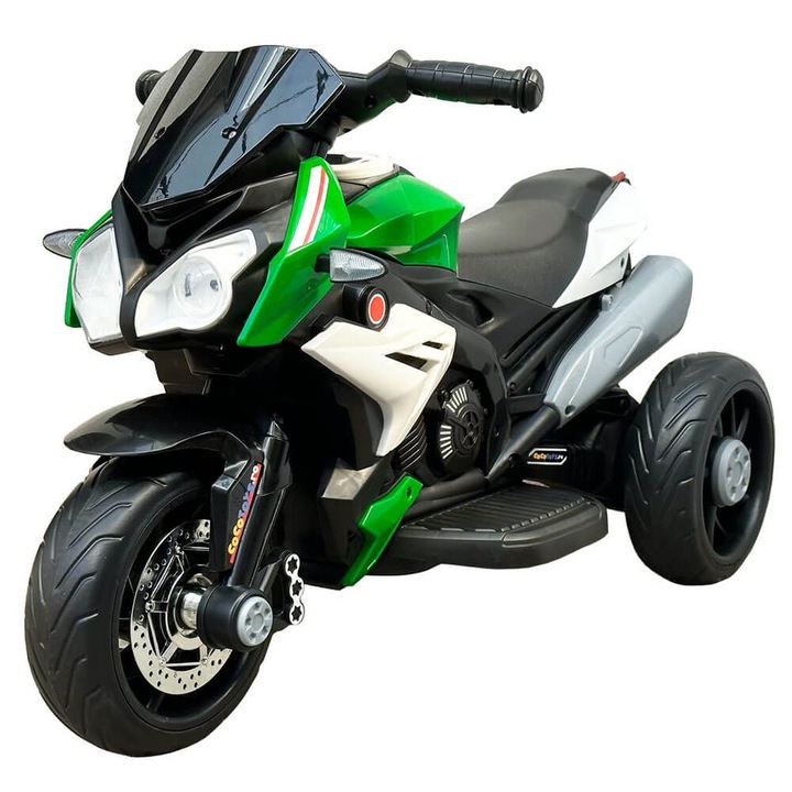 Motocicleta electrica pentru copii QLS 801, 88 x 42 x 53 cm, roti EVA, verde