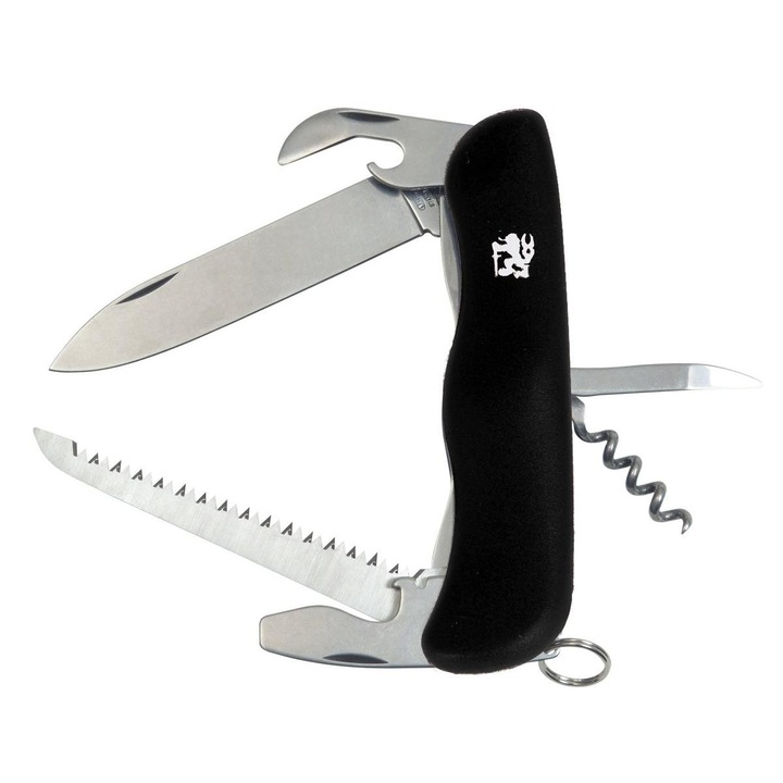 Briceag, Mikov, 115-Nh-6/Ak Blk, Material Aisi 420, Fabricare Robusta, Durata Lunga, Inalta Rezistenta, Utilizare Versatila, Fiabilitate, Maner Pvc, Numar De Lame 6, Numar De Functii 9, 90 Mm, Negru