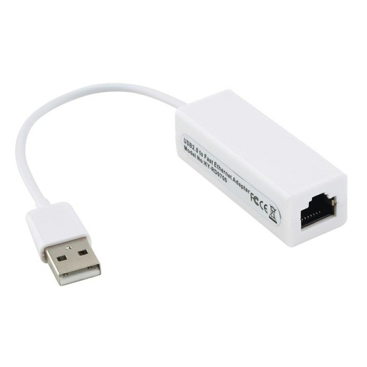 Adaptor, ZakupyTV, USB la RJ45, Alb