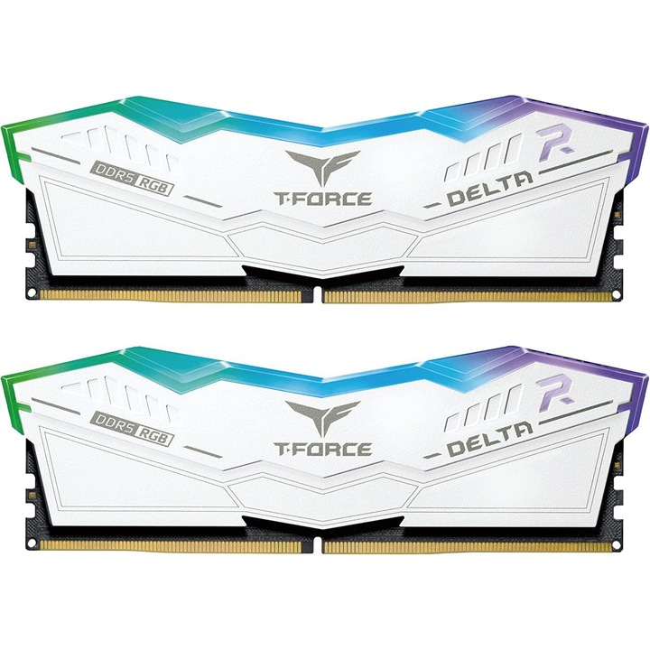 Оперативна памет Team Group T-Force Delta RGB White DDR5 32GB (2x16GB) 6000MHz CL38 FF4D532G6000HC38ADC01 5-FF4D532G6000