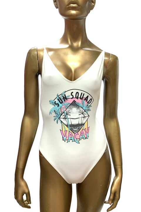 Дамски цял бански JUP LPP SUN SQUAD VACAY UF416-01X, Принт с палми, Многоцветен