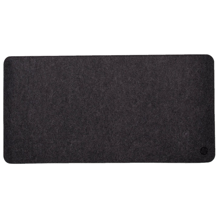 Mousepad PadForce® Minimalist din Lana Sintetica pentru birou, Gaming, Office, antiderapant - Gri, 80x40cm