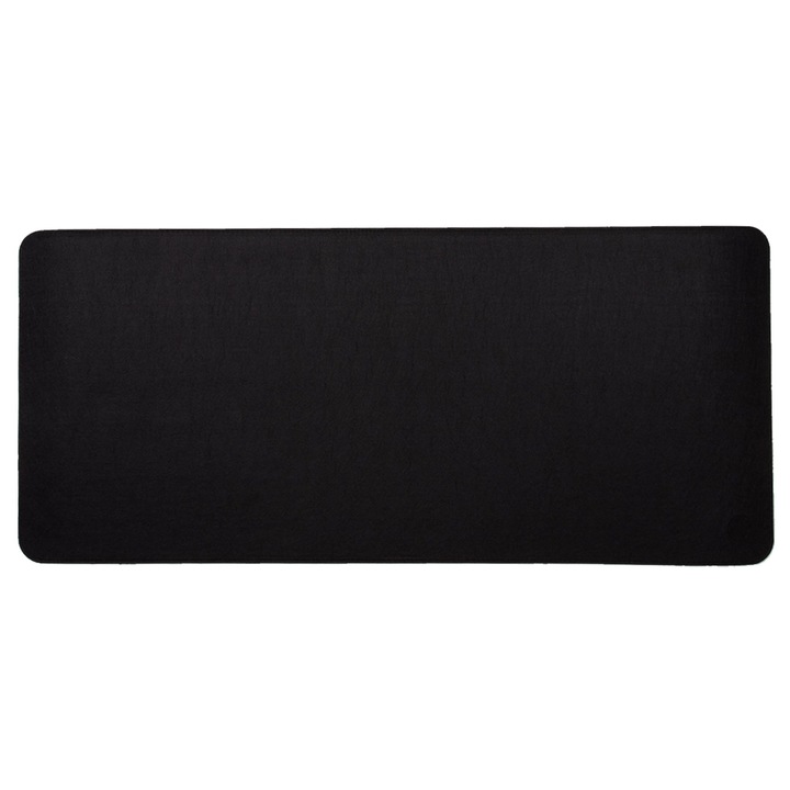 Mousepad PadForce® Minimalist din Lana Sintetica pentru birou, Gaming, Office, antiderapant - Negru, 90x40cm