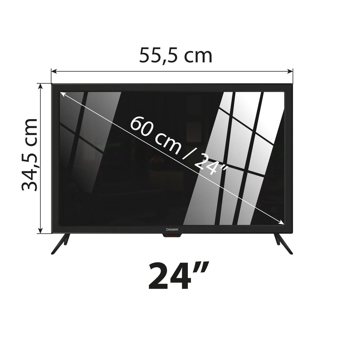 Телевизор на 12V / 220V CALMAN, Full HD LED, 24 инча, Черен - eMAG.bg