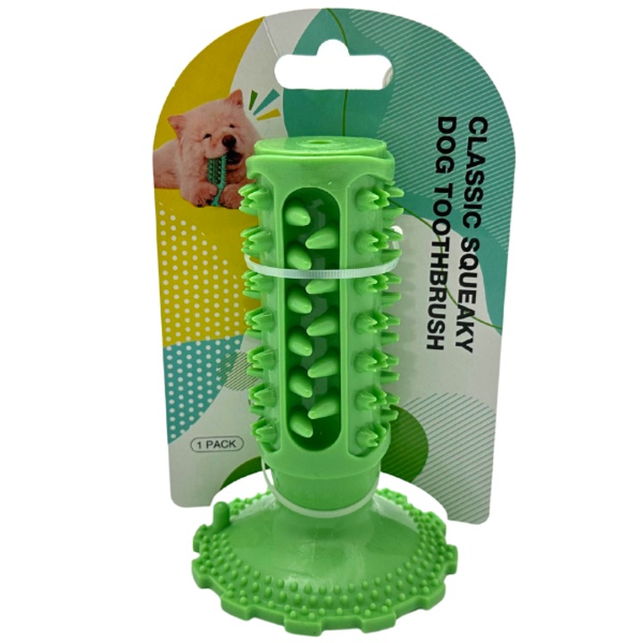Kutyajáték Pet Interest Squeaker Klasszikus kutyafogkefe, világoszöld