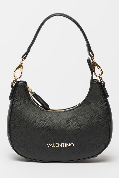 Valentino Bags, Чанта Half-Moon Zero от еко кожа с отделяща се презрамка с лого, Черен