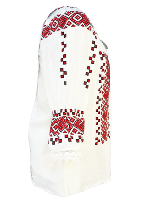 Bluza casual dama RFN 2, Rosu/Alb