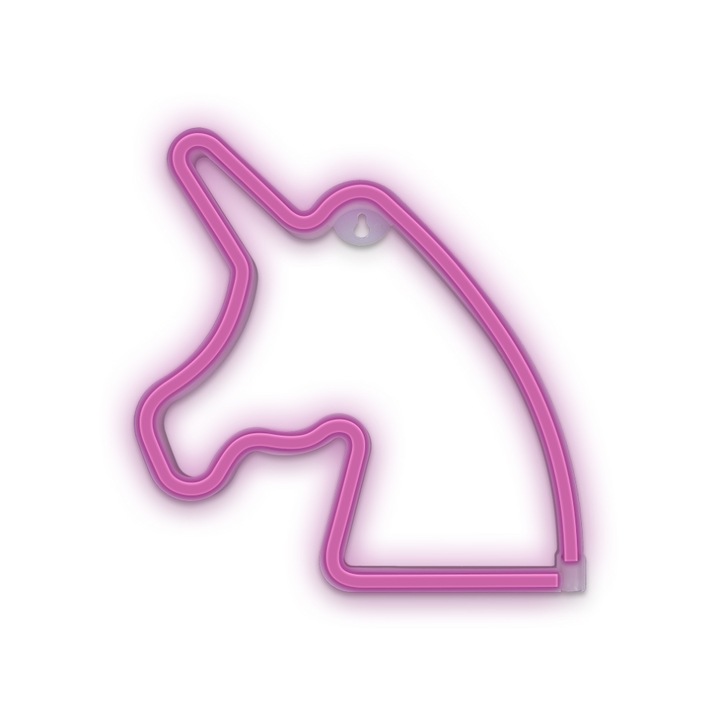Eredeti LED fali dekoráció, Pink Unicorn, 23 x 2 x 23 cm