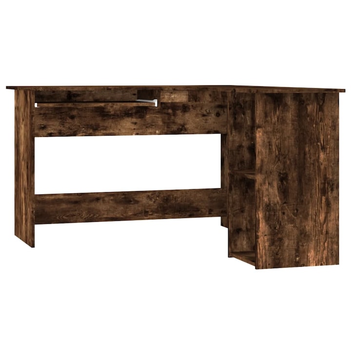 Birou de colt, vidaXL, Lemn, 2 rafturi, 120x140x75 cm, 32.8 kg, Stejar