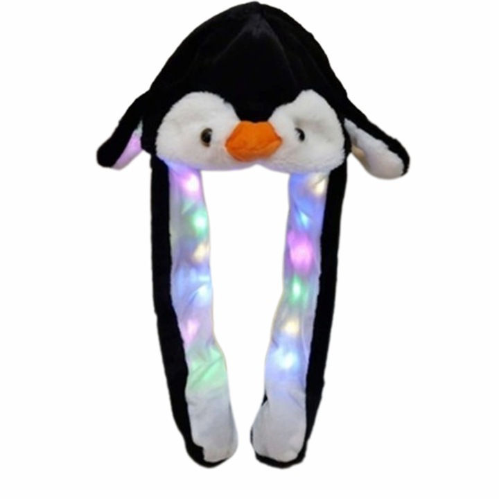 Ahelos sapka, pingvin, kivehető fülek, plüss