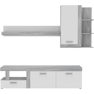 Biblioteca Forte Juleda, dimensiuni 217x 41(23.4)x 194.2, stejar nordic gri/ alb