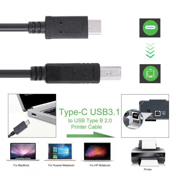 Câble imprimante HP USB A / USB B 3.0 1m HP en multicolore