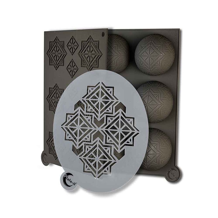 Set 3xforme decoratiune, Plate it, Gri