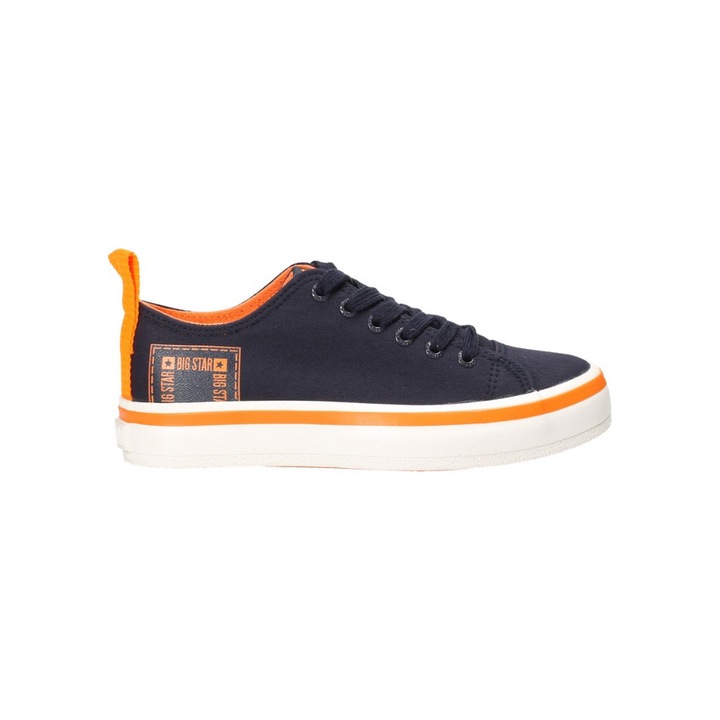 Дамски кецове, BIG STAR, Textile, Navy Blue/Orange