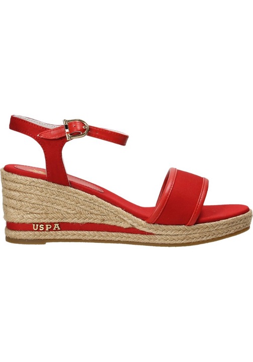 Sandale dama, Us Polo Assn, Piele ecologica/Textil, Rosu 46488, Rosu