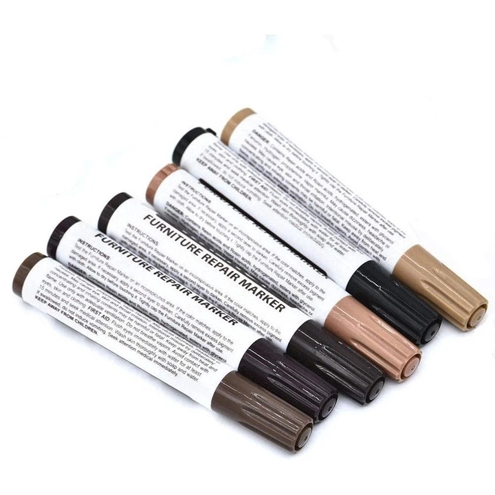 Set Marker Corector 6 Nuante de Culoare pentru Mobila si Lemn, Premium, Universal, CBD CORAL BEST DEALS
