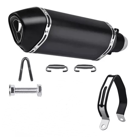 Toba de esapament pentru motocicleta, BABEFAS, Otel inoxidabil, 38-51mm, Negru