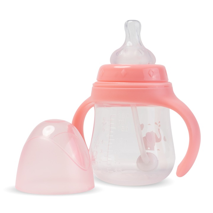 Cumisüveg 2 füllel, 180ml - Pink - Nurio
