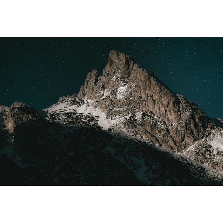 Tapet Premium Canvas, Peisaj munti cu cer instelat, 120x180 cm