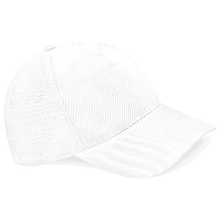 Шапка Beechfield 5, извита периферия, бяла