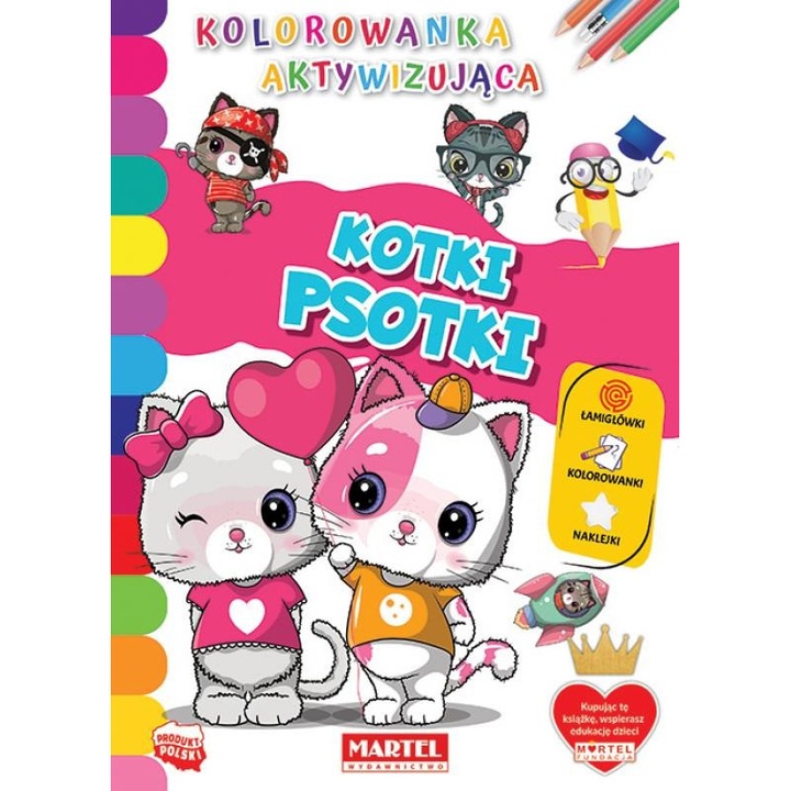 Активиране на книжка за оцветяване със стикери Martel "Kitty Psotki".