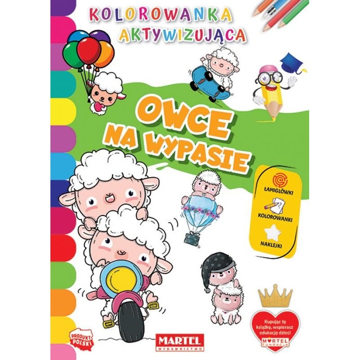 Книжка за оцветяване със стикери "Овце на пасище" Martel