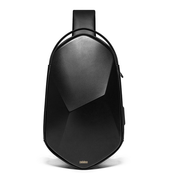 Geanta de umar zadabso, crossbody, smart, impermeabila, cu port incarcare USB si system antifurt, 9.7 inch Mini, Negru