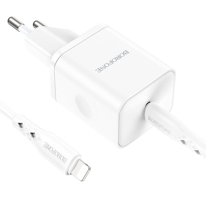 Комплект зарядно устройство, съвместимо с Apple, USB-C 20W Fast Charger и USB-C Lightning кабел, Съвместимо с iPhone 14 / 13 / 12 / 11 / 11 Pro / 11 Pro Max / XS Max / XS / X / XR / 8 / 8 Plus - Бяло