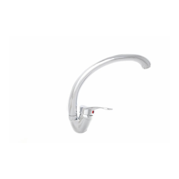 Lebada csaptelep Rosberg mosogatóra szerelhető, egykaros, krómozott, 40 mm-es, hosszú kifolyó