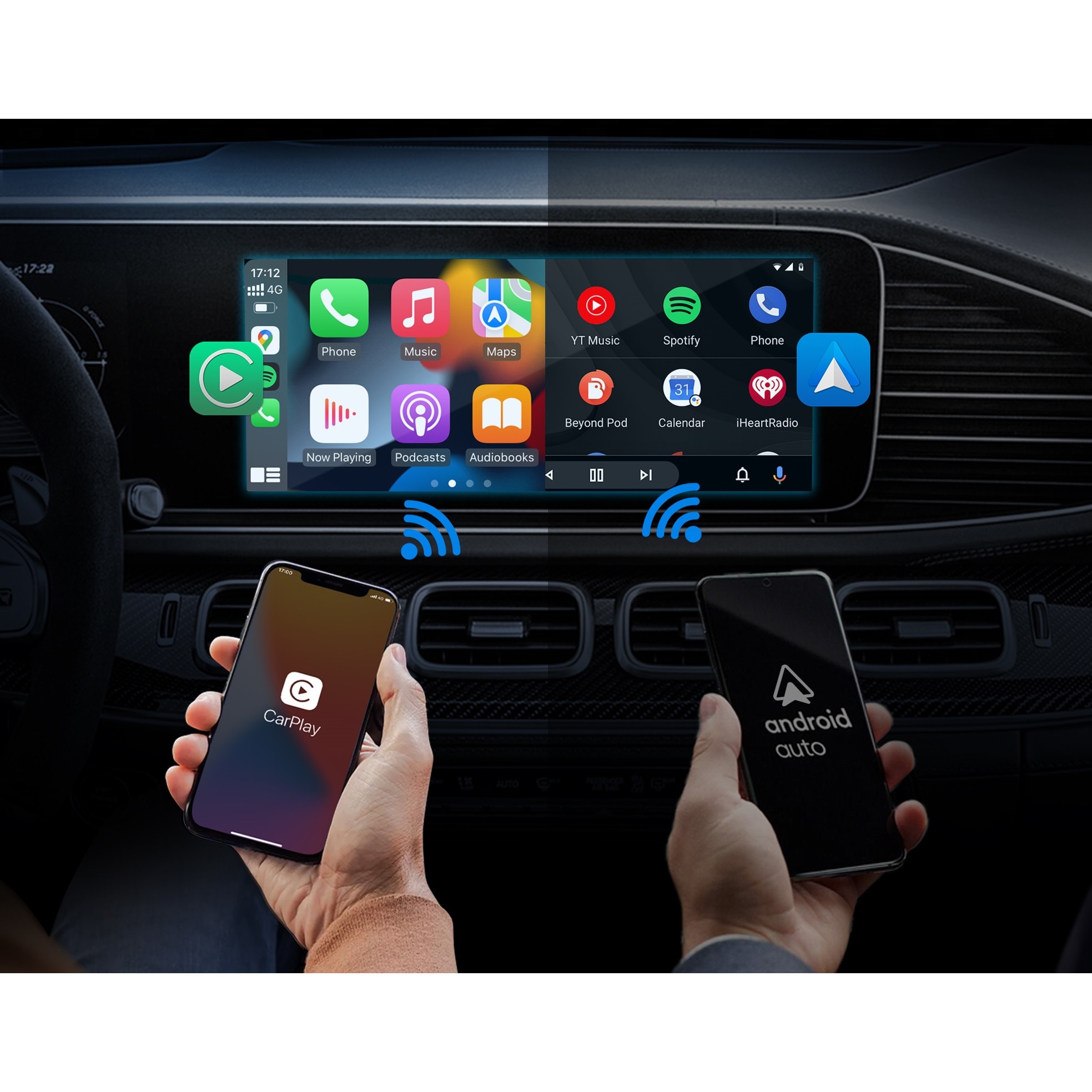 Adaptor wireless, compatibil cu Apple Carplay si Android Auto