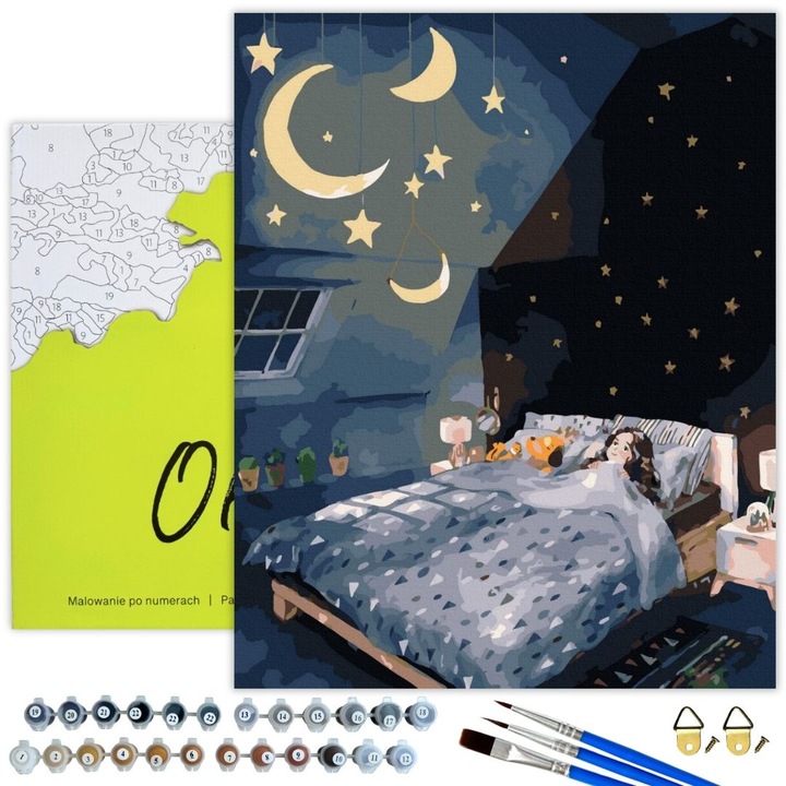 Комплект за рисуване по номера, Добри сънища, Oh Art! 40х50 см