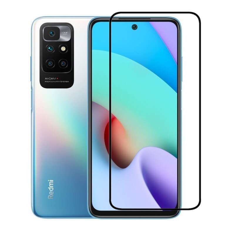 Folie de Sticla 5D Tempered Glass Full Glue Negru, Acoperire Completa pentru Xiaomi Redmi 10 / Redmi 10 2022