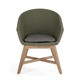 Комплект от 2 кафяви дървени кресла, Coachella сиво зелен текстил, 64x64x85 см