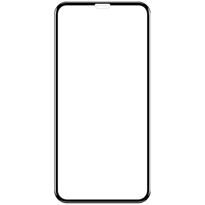 Folie de protectie Ecran Blueline pentru Apple iPhone 12 mini, Sticla securizata, Full Glue, Neagra