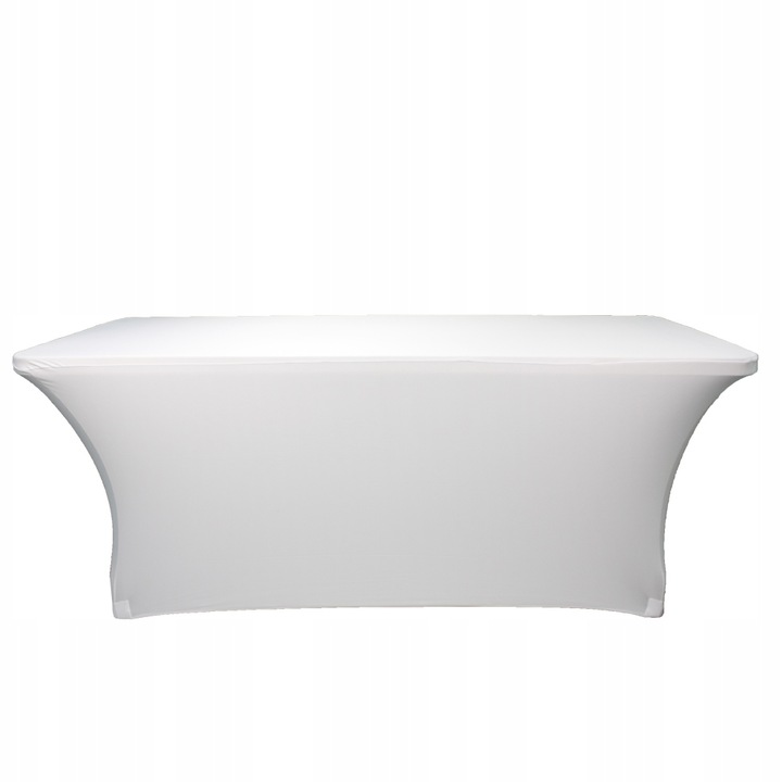 Husa elastica pentru masa, Poliester\Elastan, 180 cm, Alb