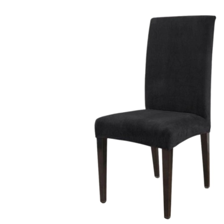 Husa scaun Velor, Elastan, Negru