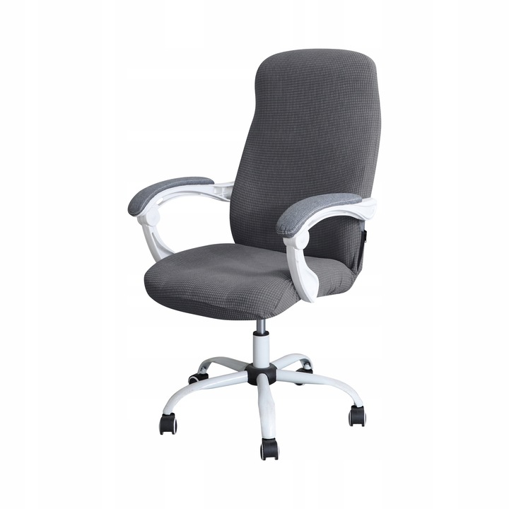 Husa pentru scaun birou Jacquard, Elastan, Gri