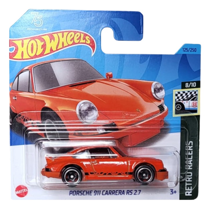 Количка Hot Wheels Metallic, Porsche 911 Carrera RS 2.7, Оранжев, 1:64