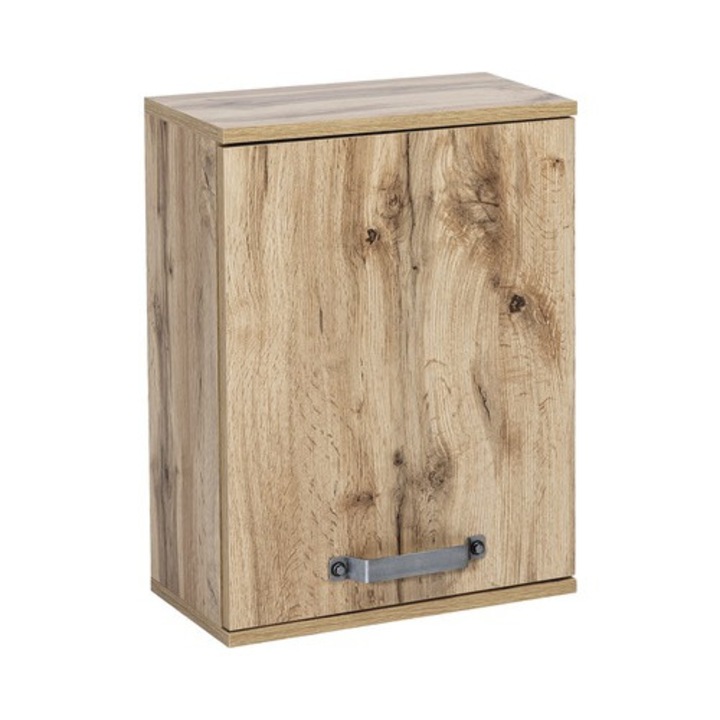 Dulap Baie Suspendat Milan 400, 1 Usa 1 Polita, PAL, 54,5x40,3 cm, Stejar Natur