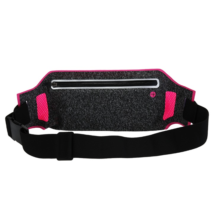 Sporttáska zsebbel mobiltelefonnak és kiegészítőknek, rugalmas és állítható övvel, vízálló anyagból, rózsás rózsaszín árnyalatban