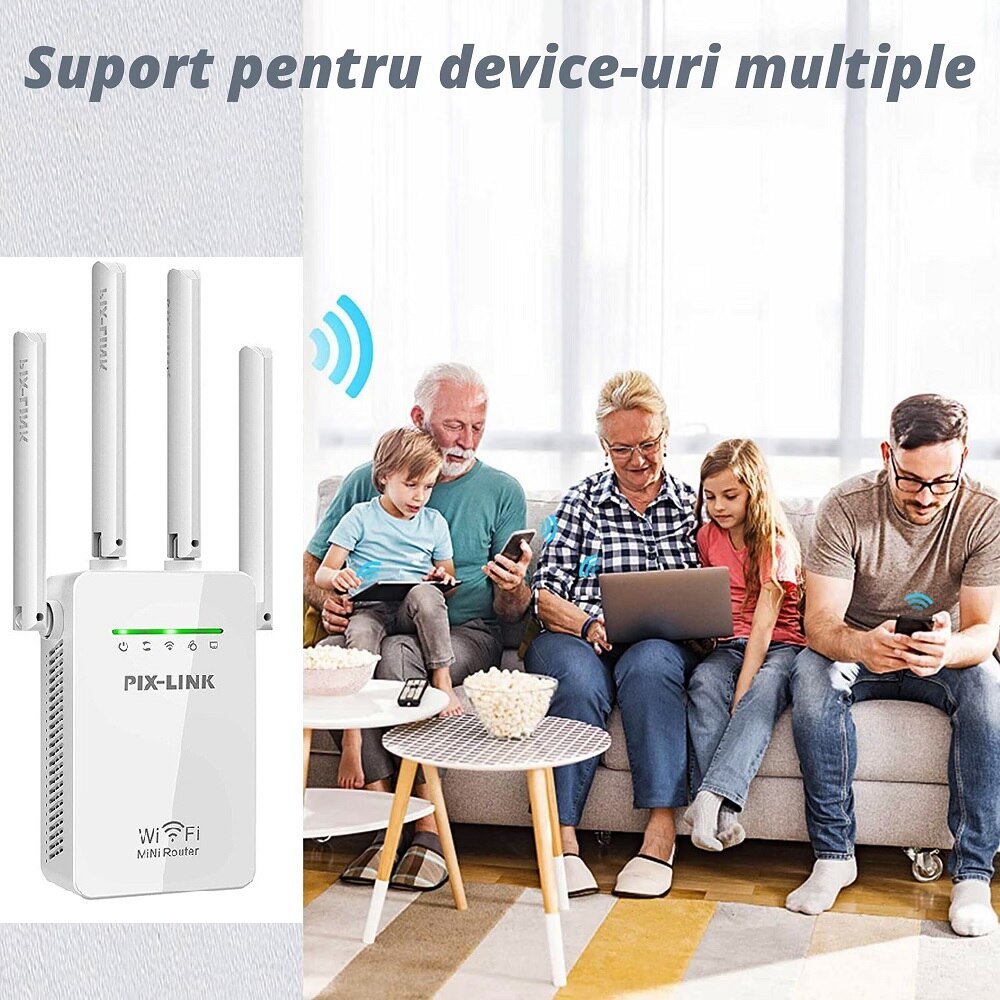 Amplificator Semnal Wireless Welora® Extindere Retea Wi Fi Frecventa 2 4 Hz Transfer 300