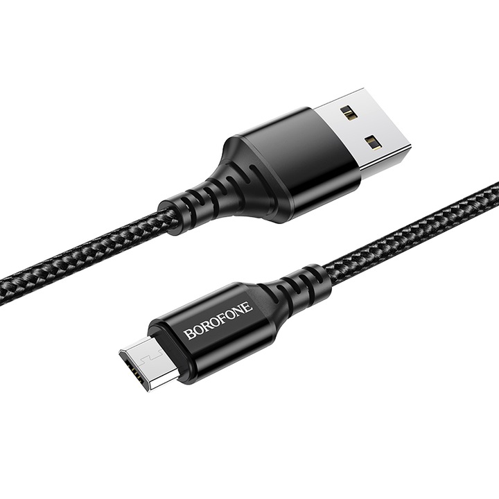 Adat- és töltőkábel USB-A - microUSB Borofone BX54 Ultra fényes, 18 W, 1 m, fekete