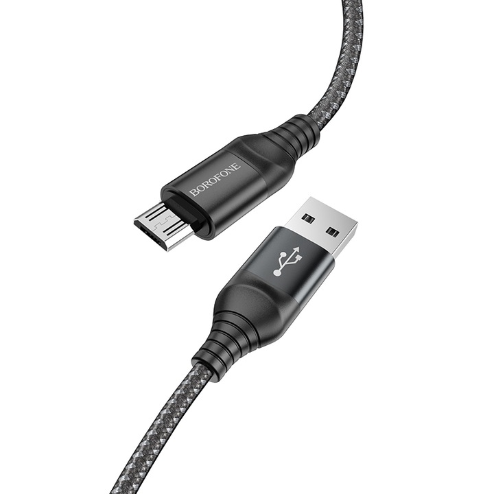 Adat- és töltőkábel USB-A - microUSB Borofone BX56 Delightful, 18W, 1m, fekete