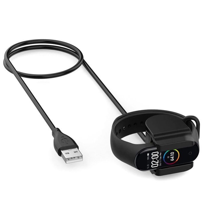 Cablu Incarcare USB-A - 2 Pini Tactical Xiaomi Mi Band 4 Series, Negru
