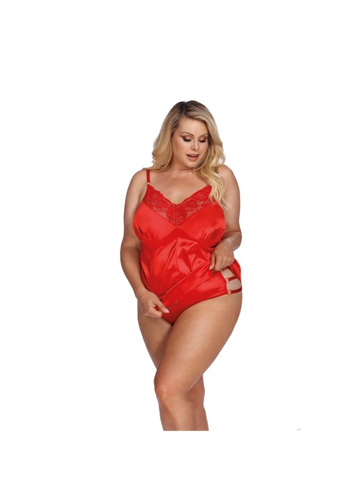 Bugyi és ing készlet, Anais, Piros, XXL