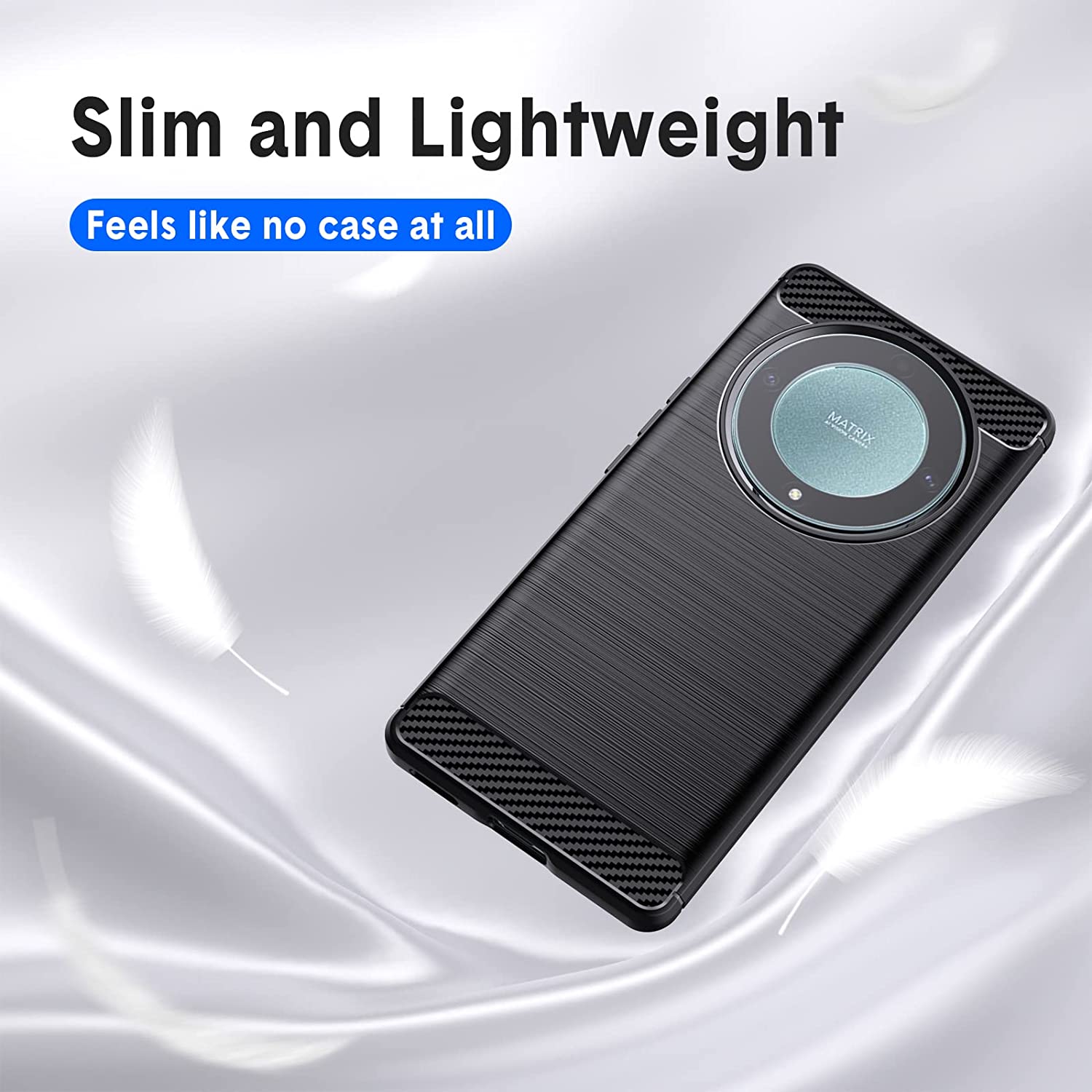 Husa pentru Honor Magic 8 Lite Carbon Silicone - negru mat